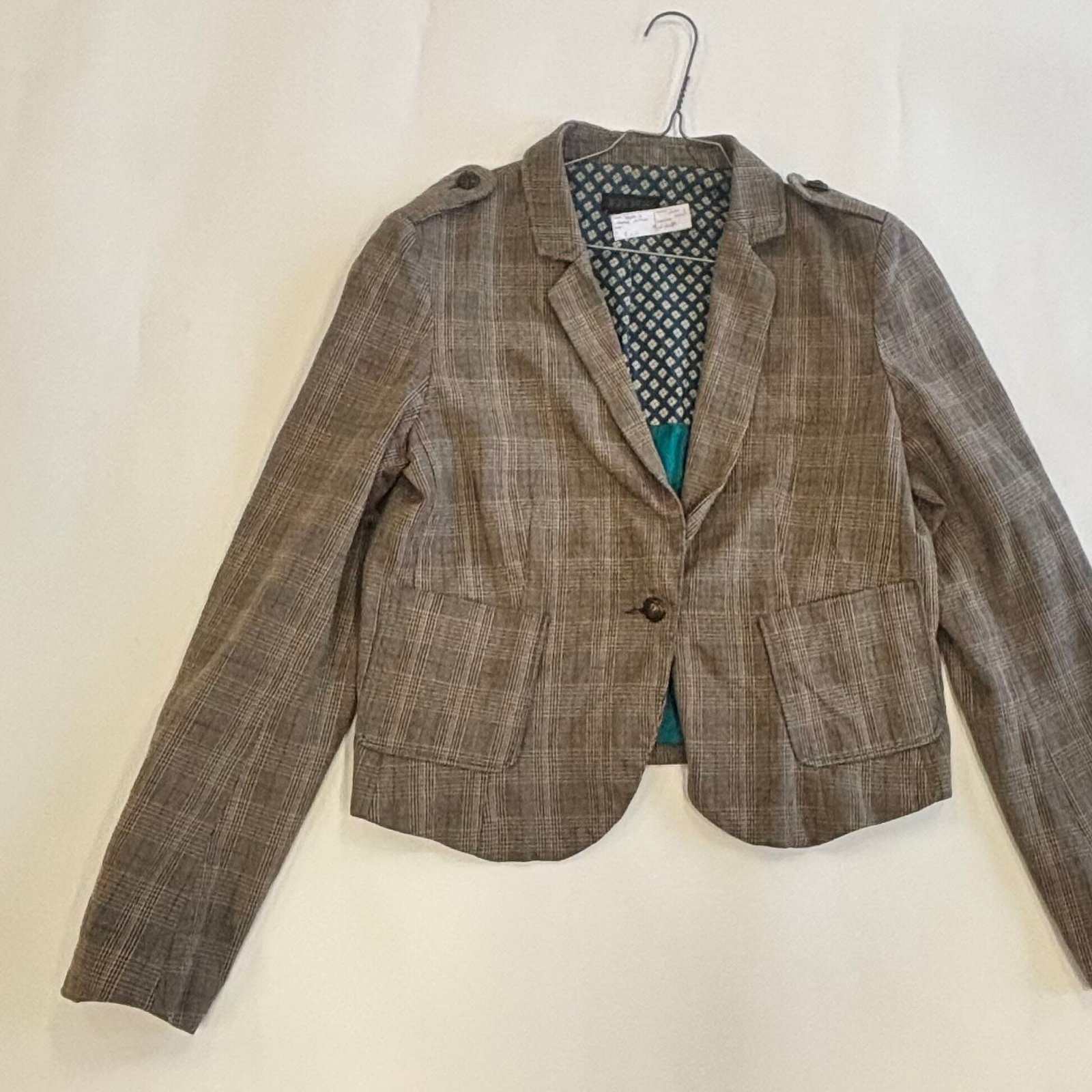 Veste à carreaux marron taille M à 4€